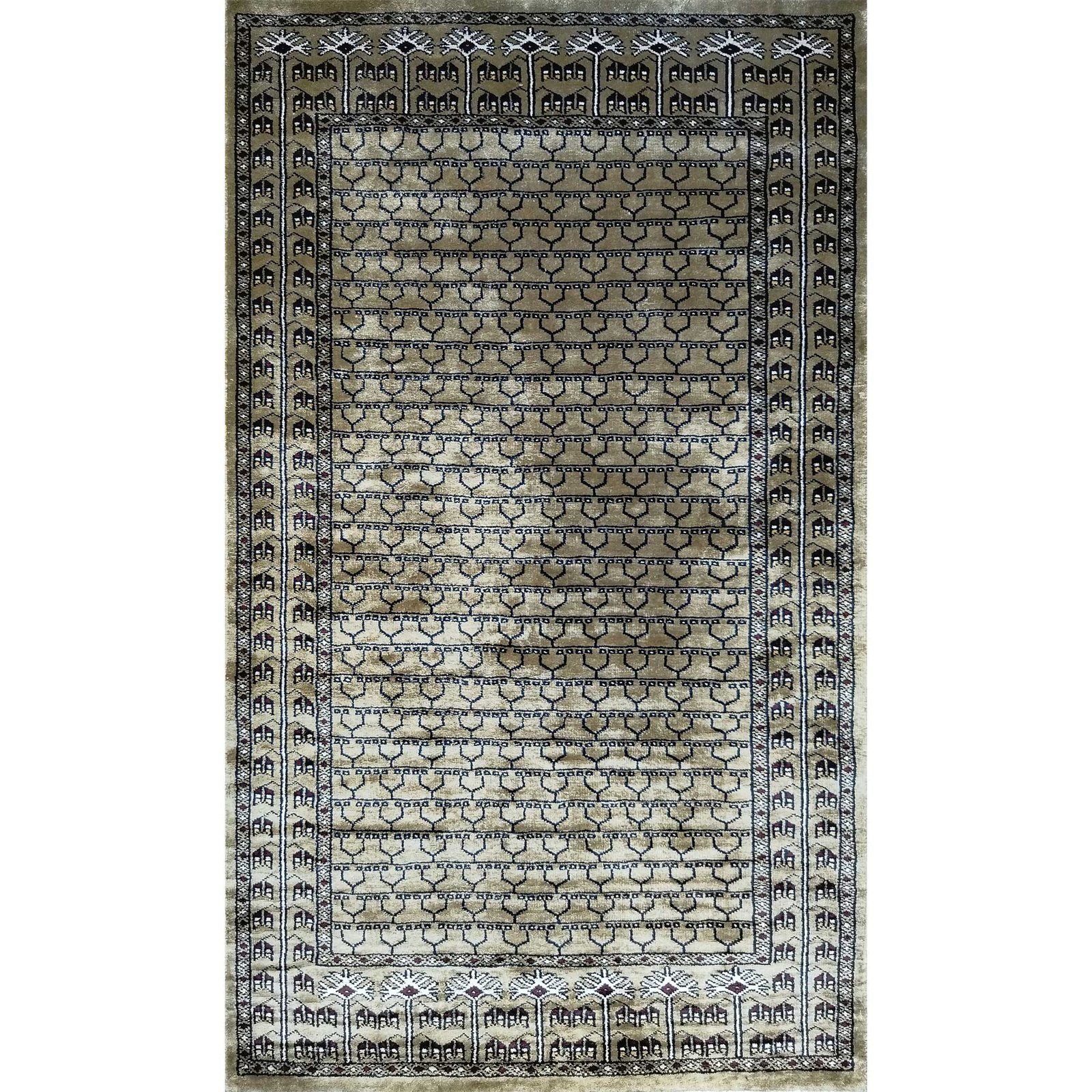 3x5 feet Hand Knotted Bamboo Silk Carpet Olive Parda