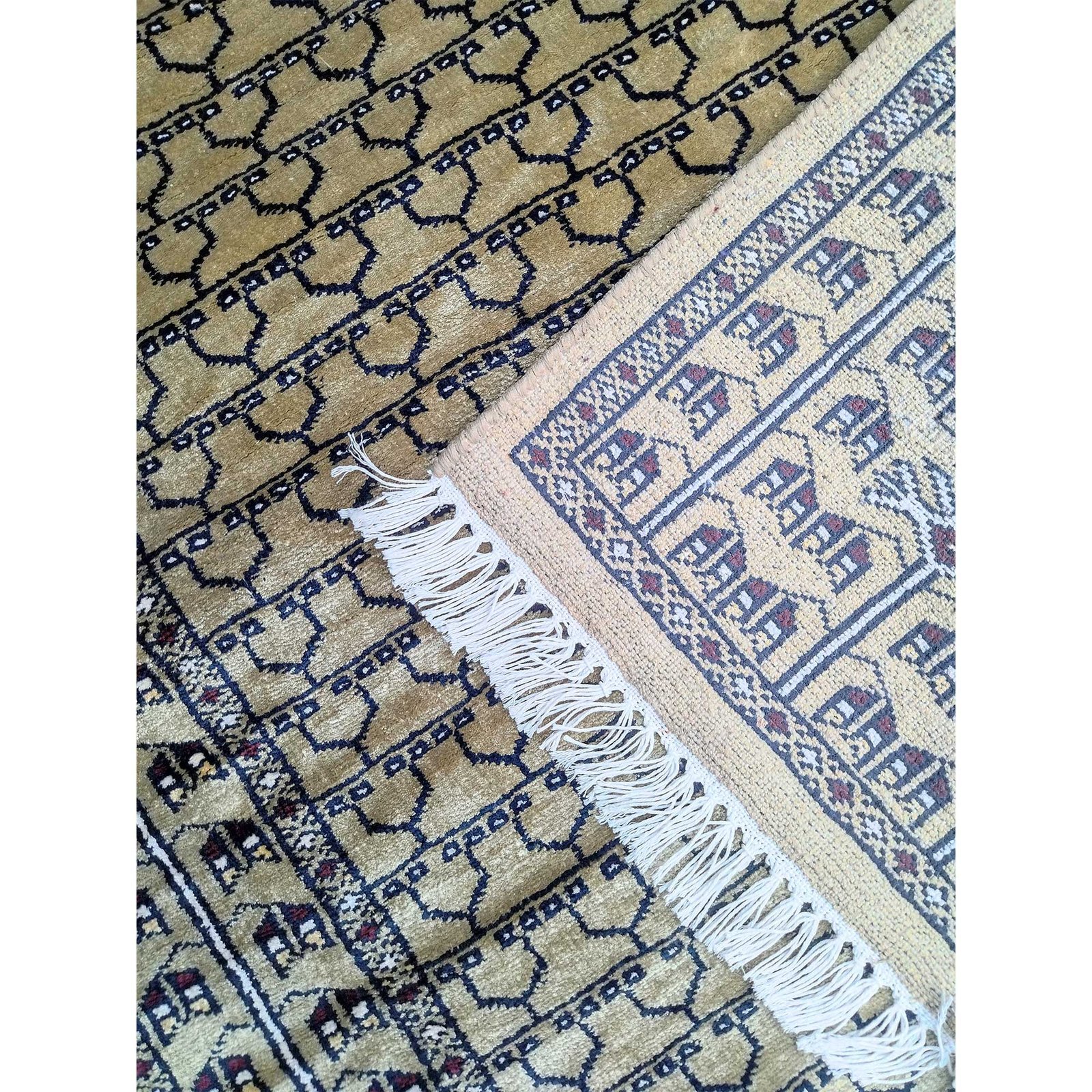 3x5 feet Hand Knotted Bamboo Silk Carpet Olive Parda - Image 5