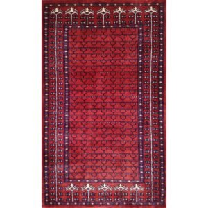 3x5 Feet Handmade Parda Wool Carpet Red