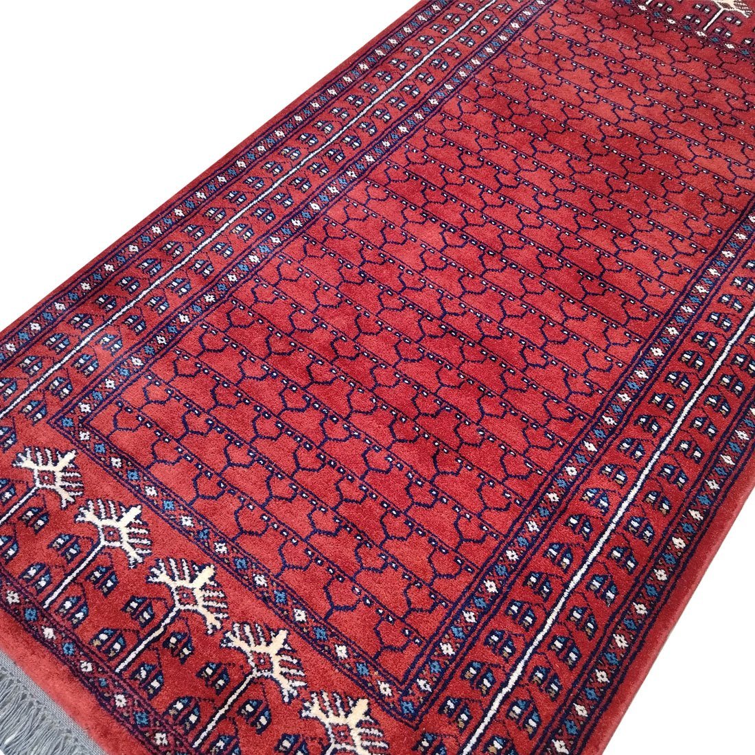 3x5 Feet Handmade Parda Wool Carpet Red - Image 4