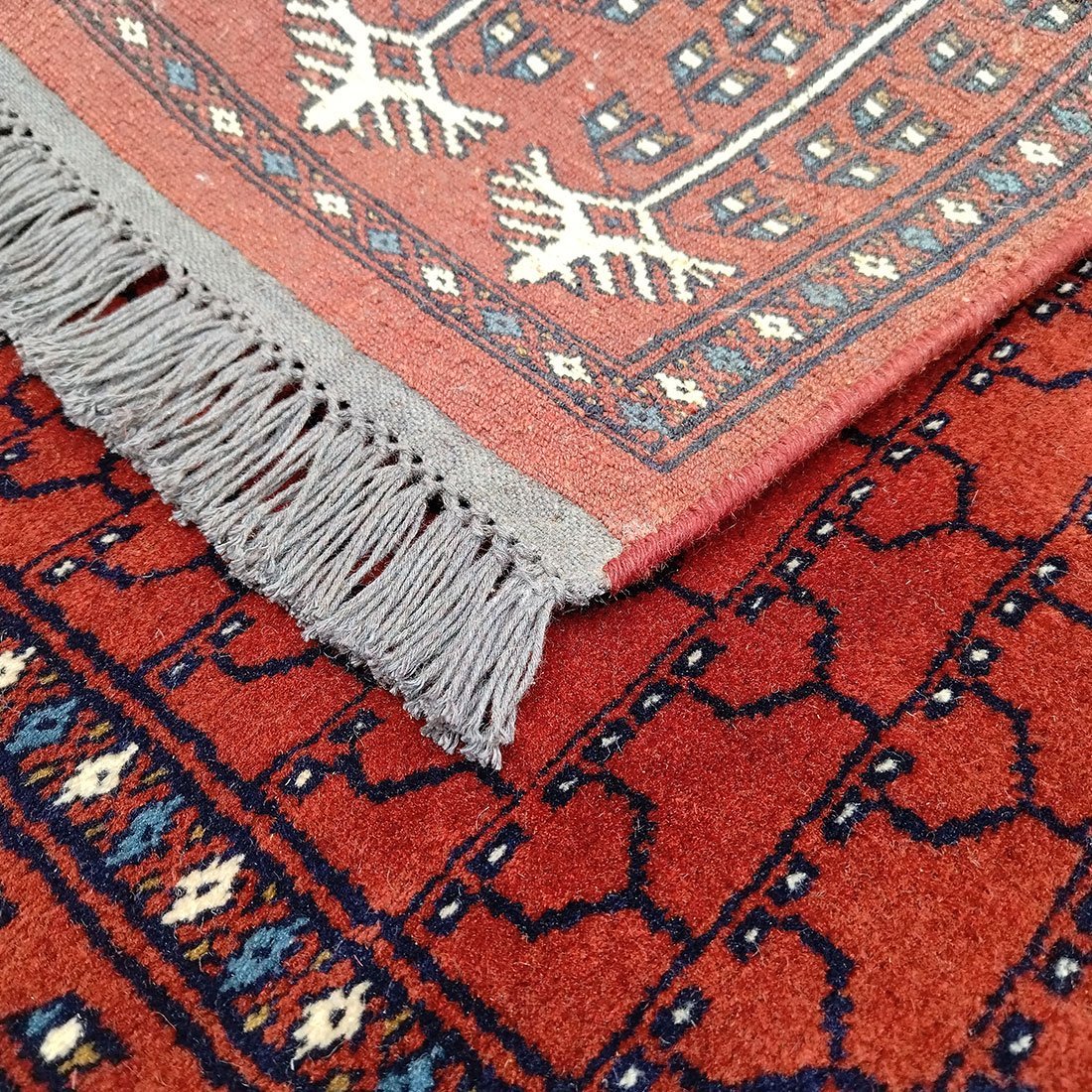 3x5 Feet Handmade Parda Wool Carpet Red - Image 7