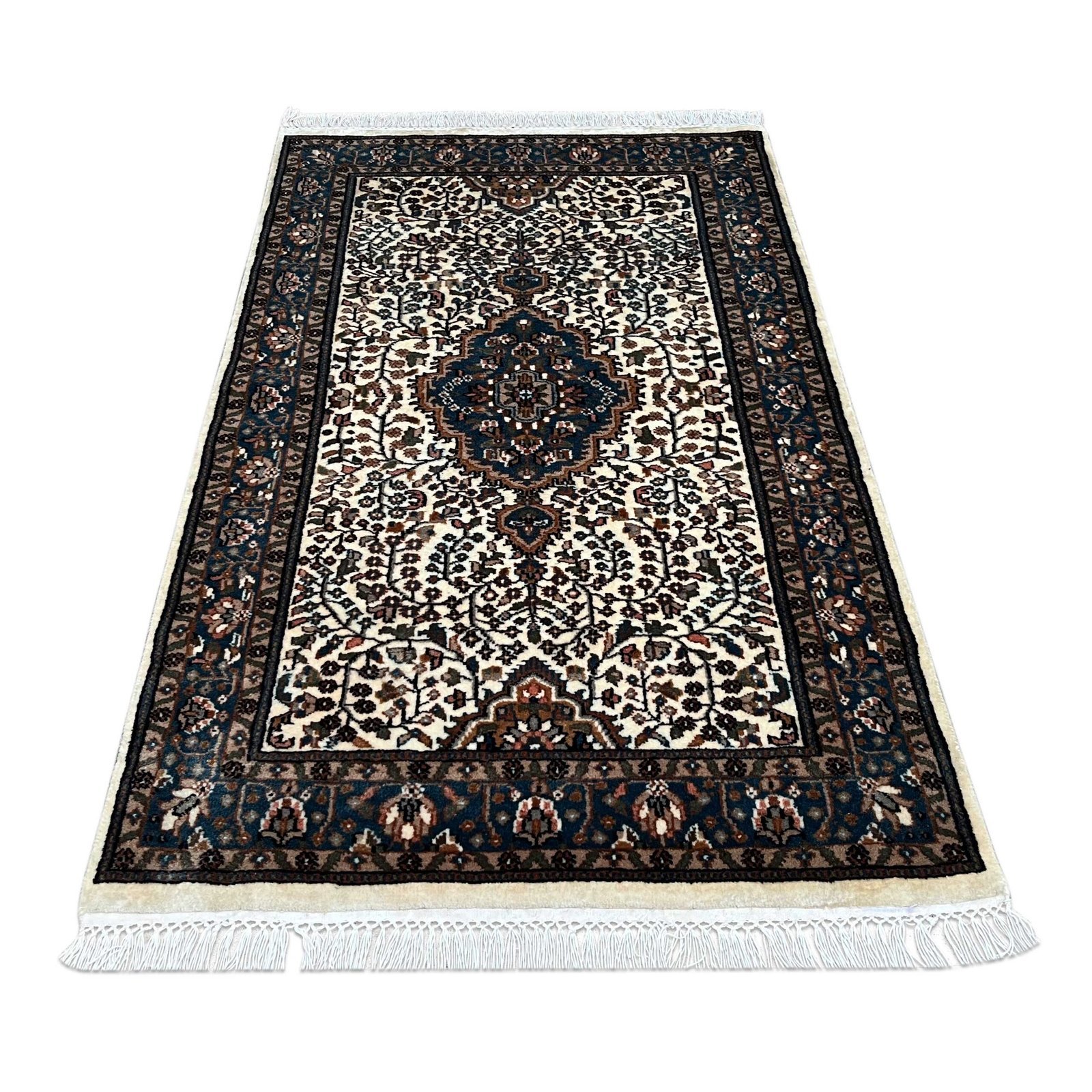 3x5 ft Hand Knotted Wool Carpet Whit Indo-Persian - Image 2