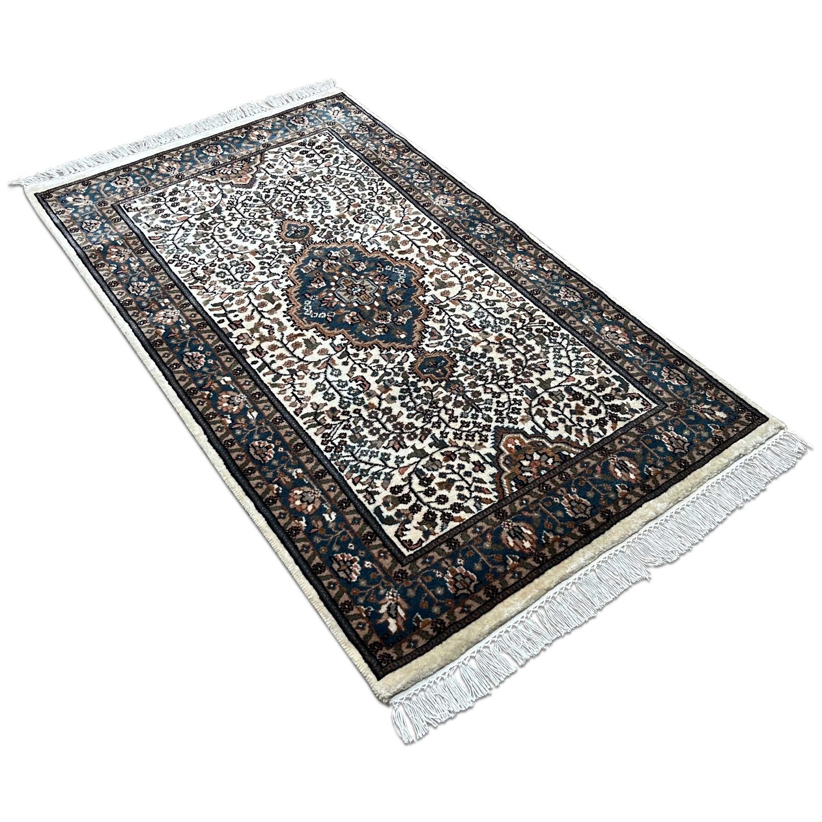 3x5 ft Hand Knotted Wool Carpet Whit Indo-Persian - Image 5