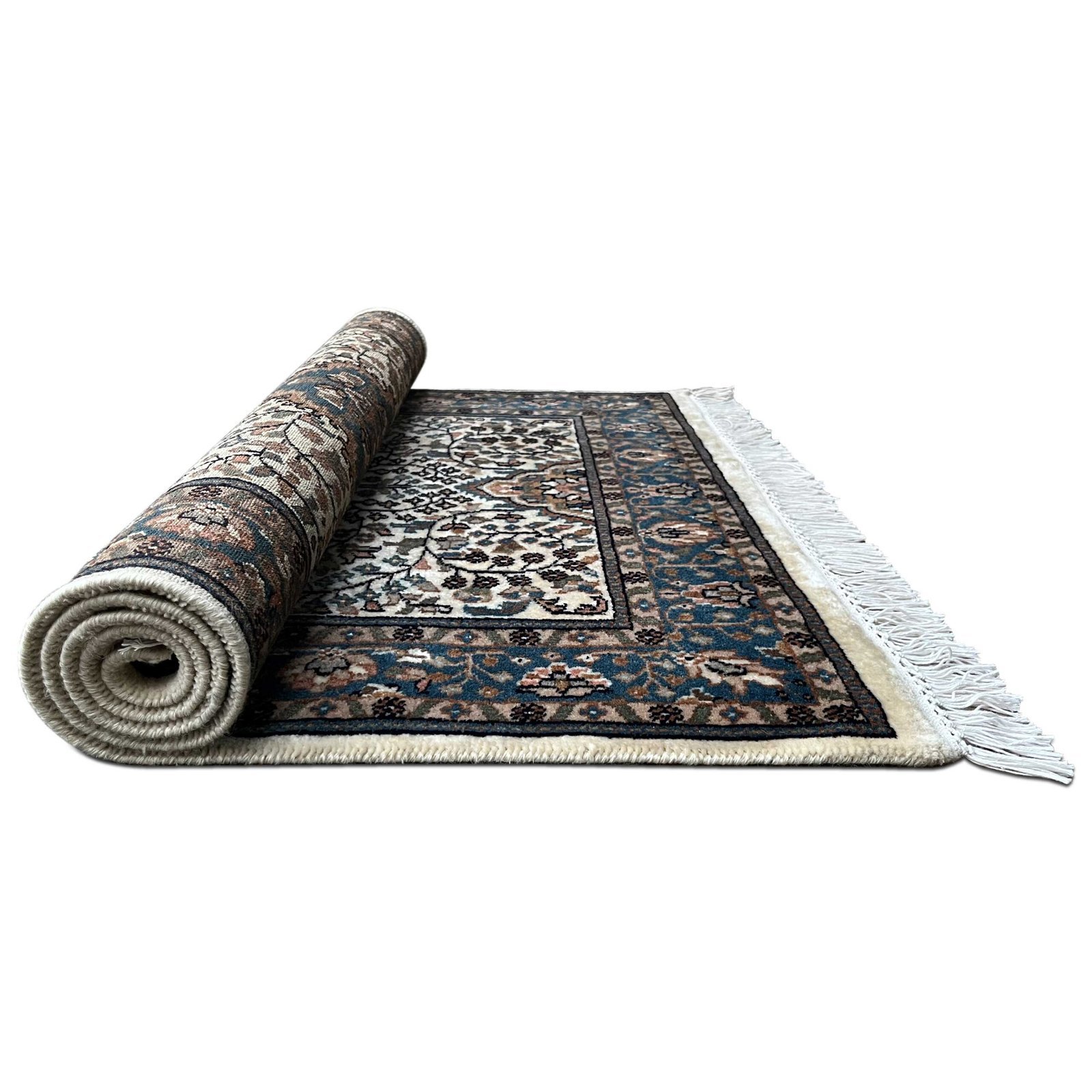 3x5 ft Hand Knotted Wool Carpet Whit Indo-Persian - Image 3