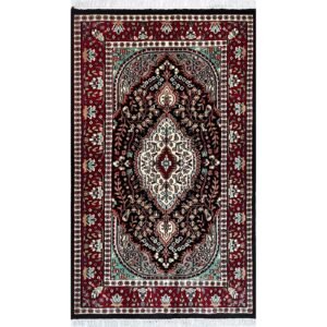 3x5 ft Hand Knotted Woolen Carpet Persian Black