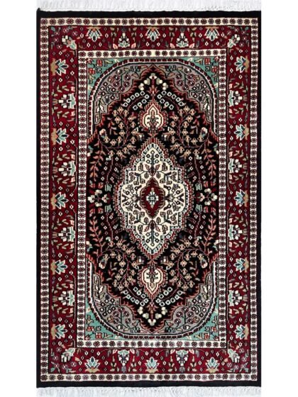 3x5 ft Hand Knotted Woolen Carpet Persian Black