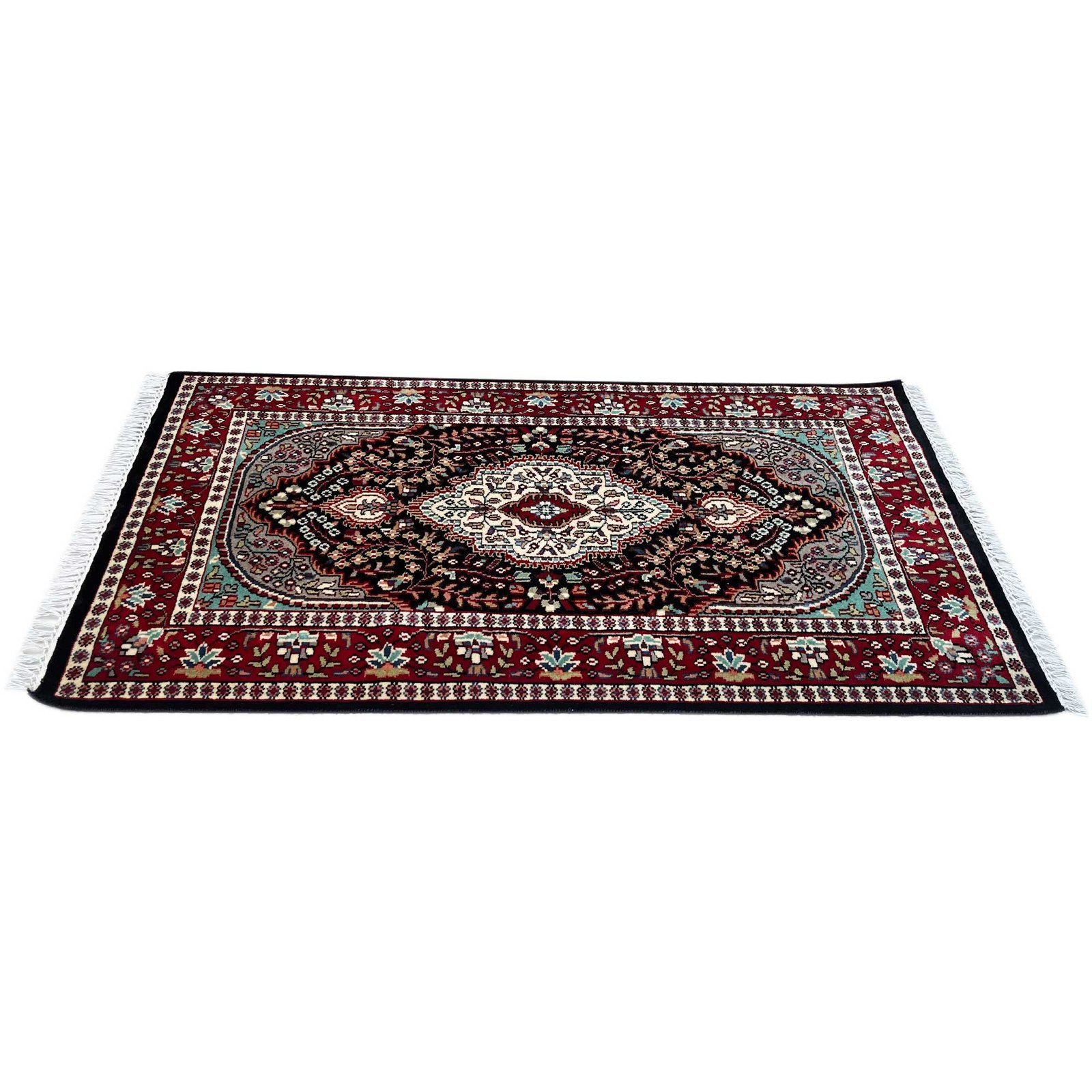 3x5 ft Hand Knotted Woolen Carpet Persian Black - Image 6