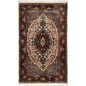 3x5 ft Hand Knotted Woolen Carpet Persian White