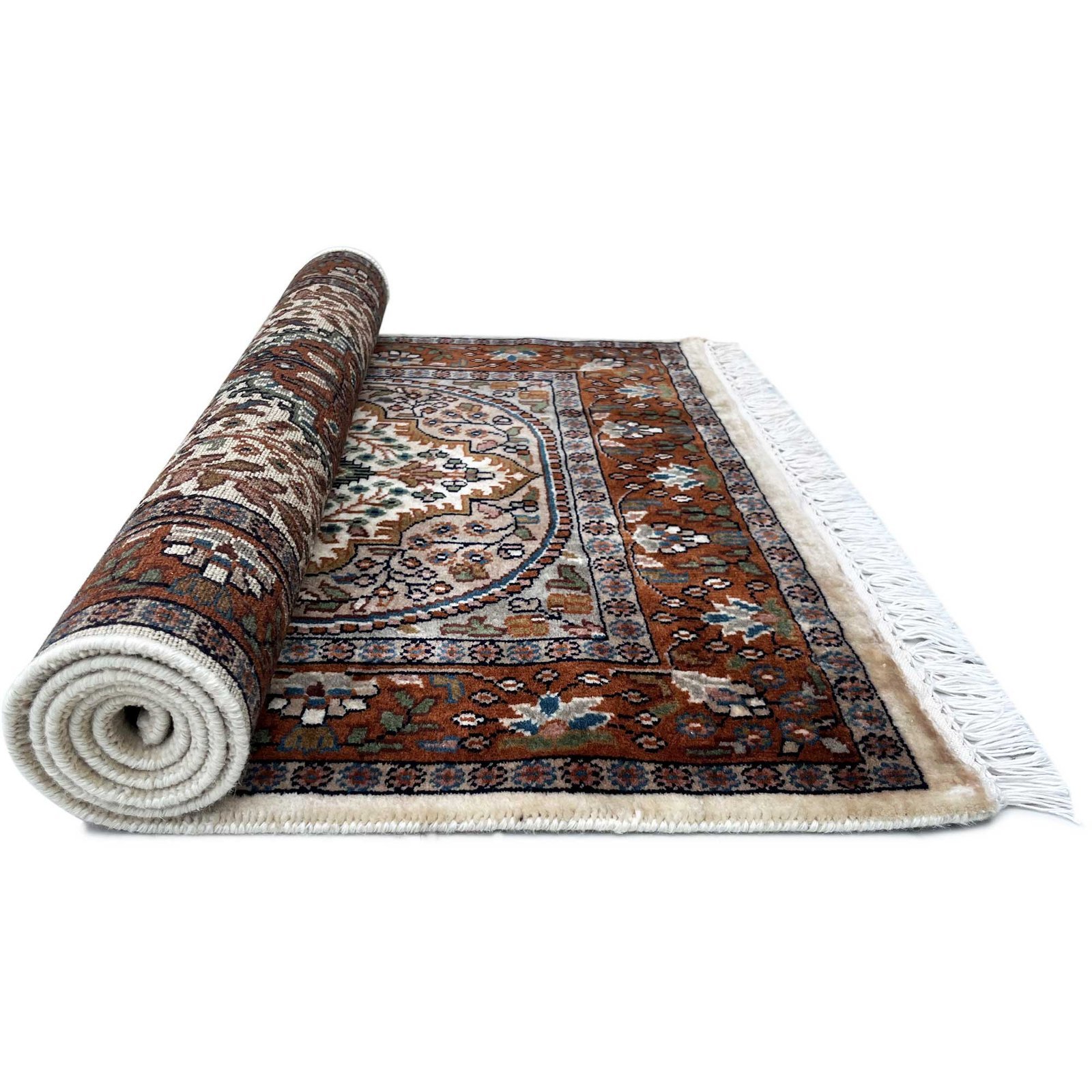 3x5 ft Hand Knotted Woolen Carpet Persian White - Image 3