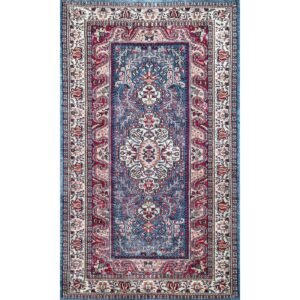 3x5 ft Blue Hand Knotted Bamboo Silk Carpet