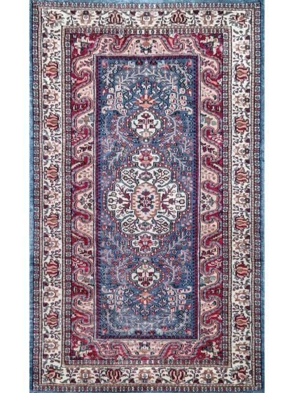 3x5 ft Blue Hand Knotted Bamboo Silk Carpet