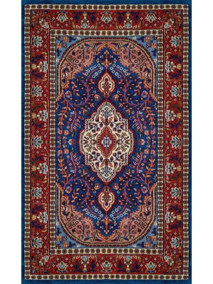 3x5 Feet Hand Knotted Blue Persian Wool Carpet