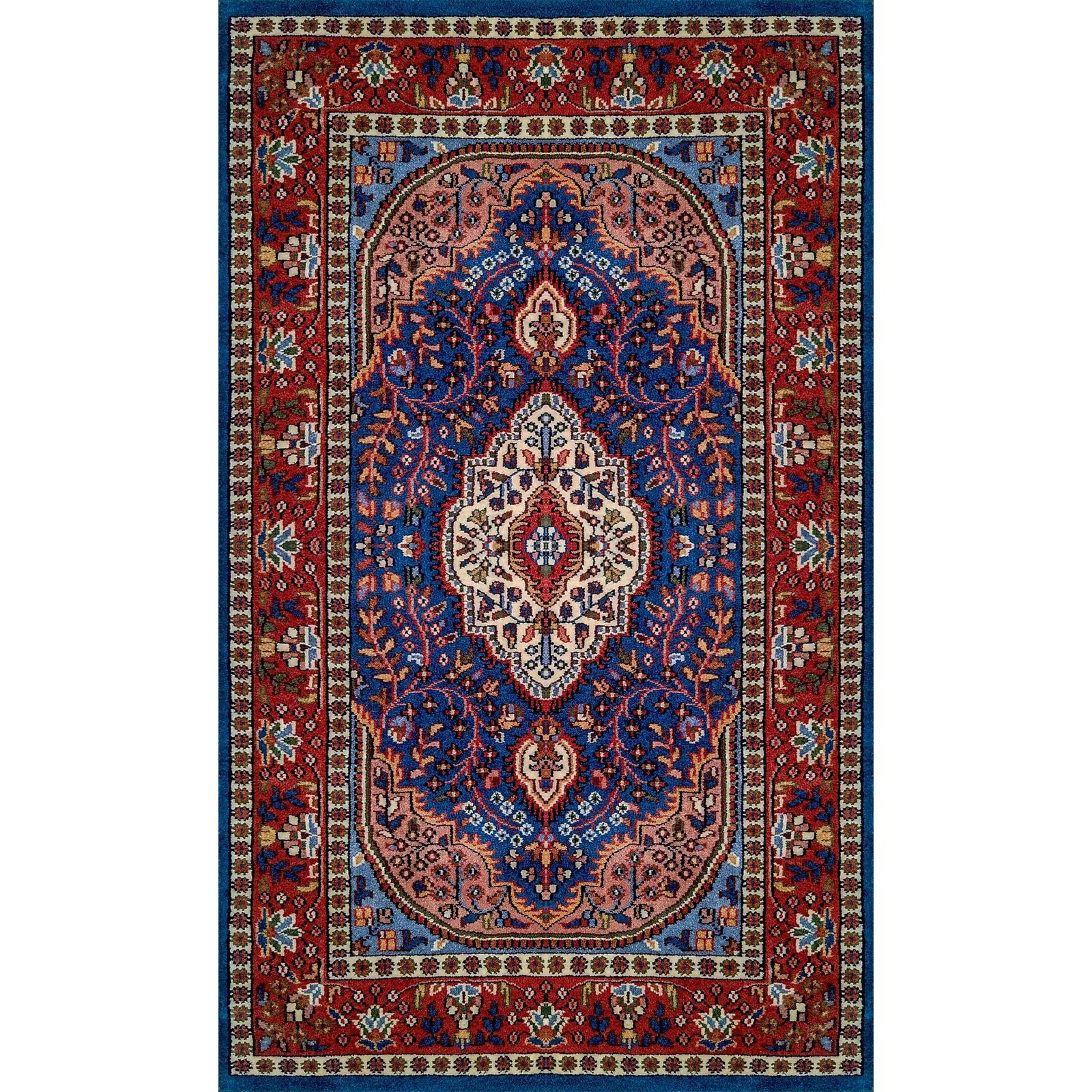 3x5 Feet Hand Knotted Blue Persian Wool Carpet