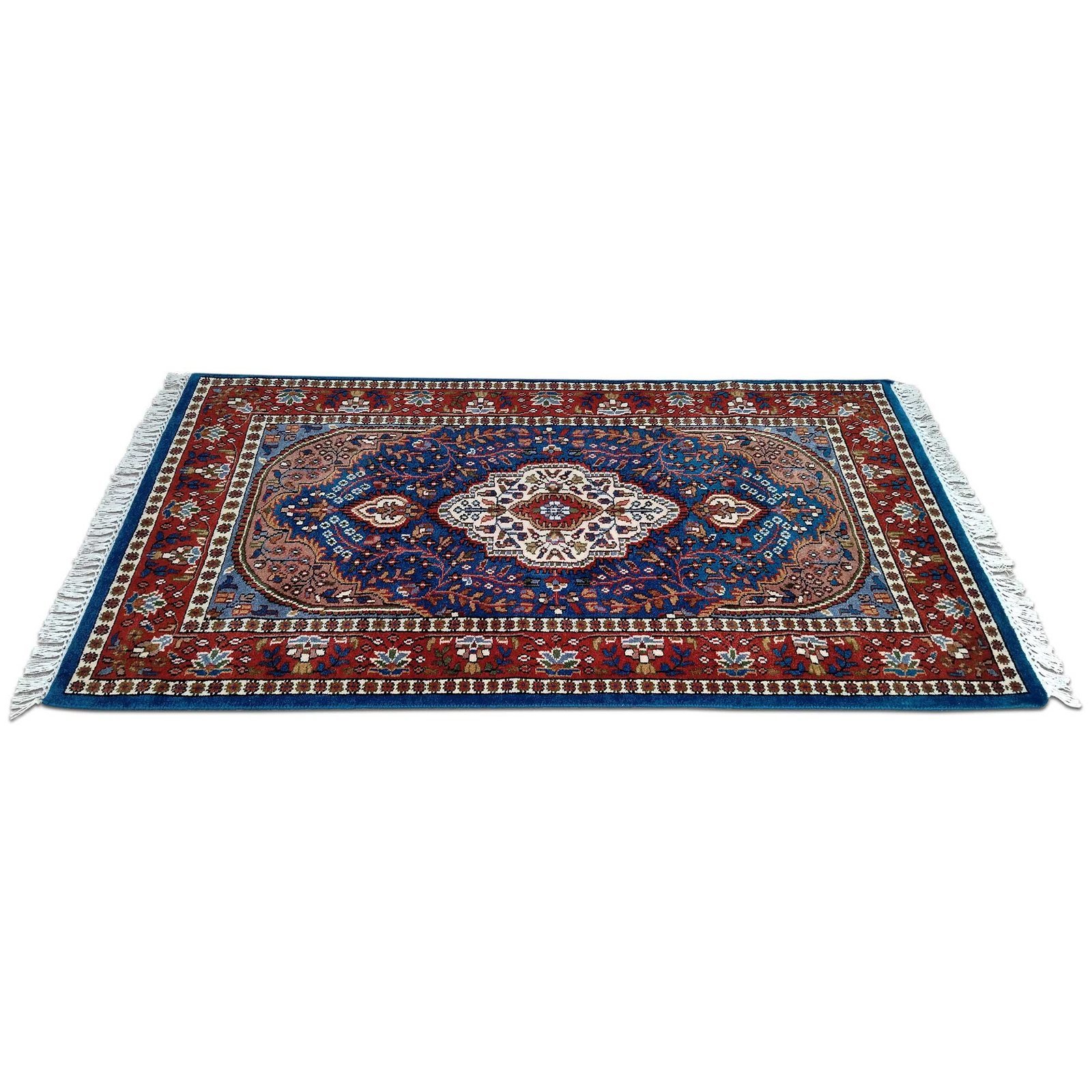 3x5 Feet Hand Knotted Blue Persian Wool Carpet - Image 3