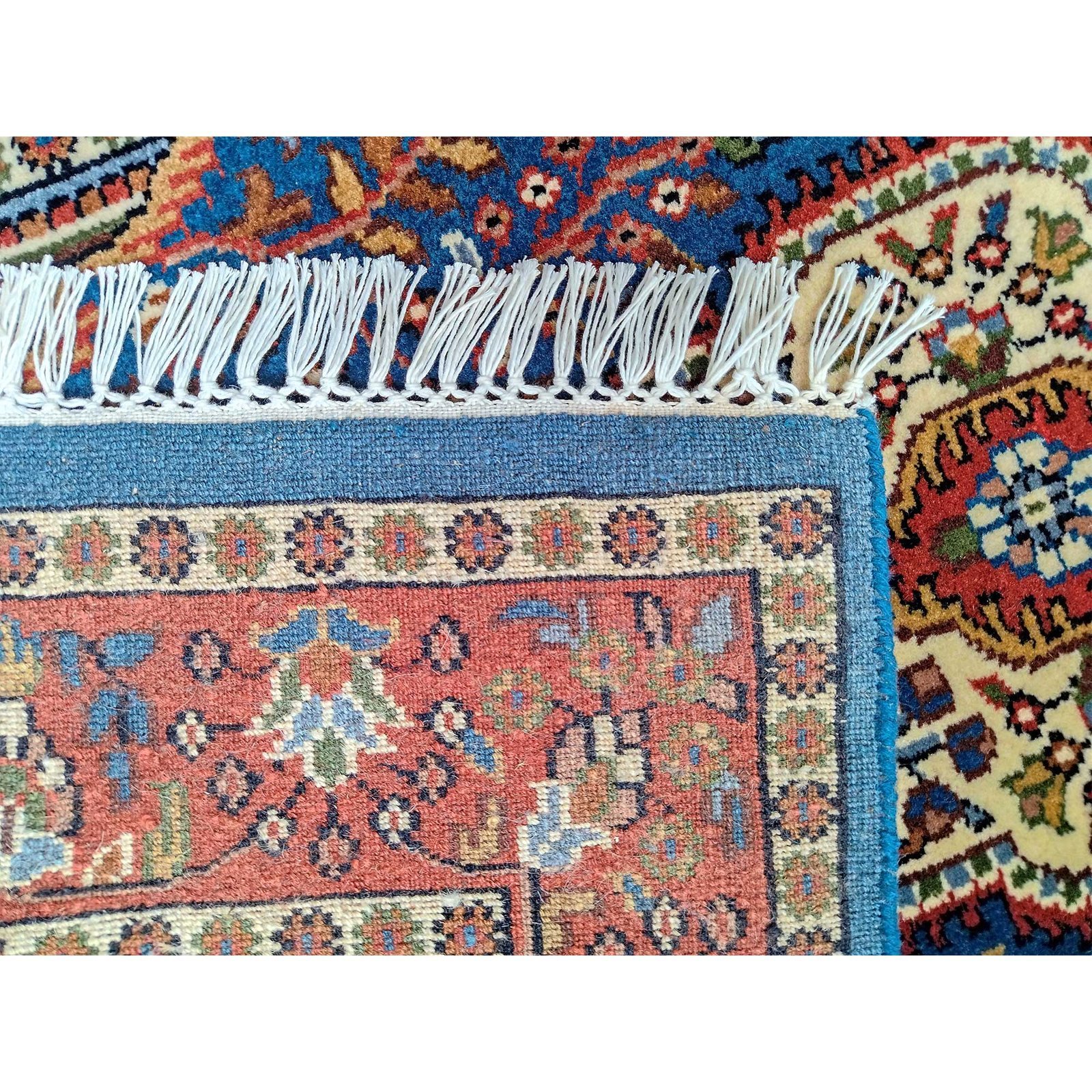 3x5 Feet Hand Knotted Blue Persian Wool Carpet - Image 4