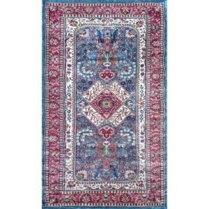 3x5 Feet Hand Knotted Bamboo Silk Carpet (Blue)