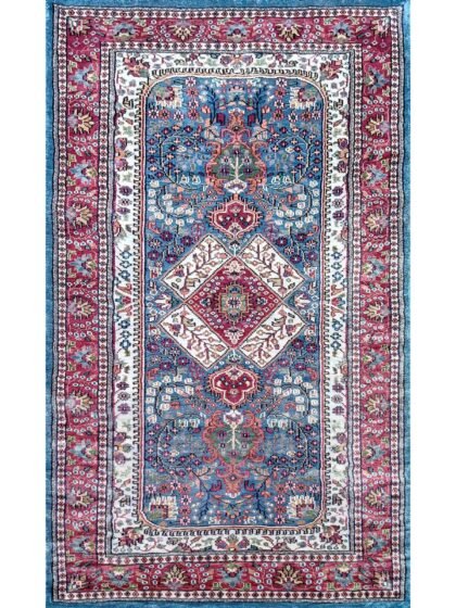 3x5 Feet Hand Knotted Bamboo Silk Carpet (Blue)