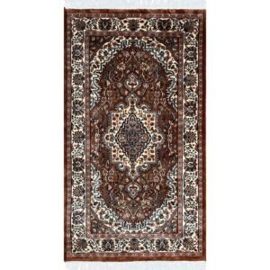 3x5 ft Hand Knotted Wool Carpet Copper Indopersian