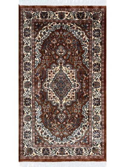 3x5 ft Hand Knotted Wool Carpet Copper Indopersian