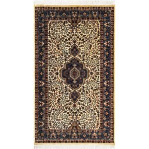3x5 ft Hand Knotted Woolen Carpet Persian Ivory