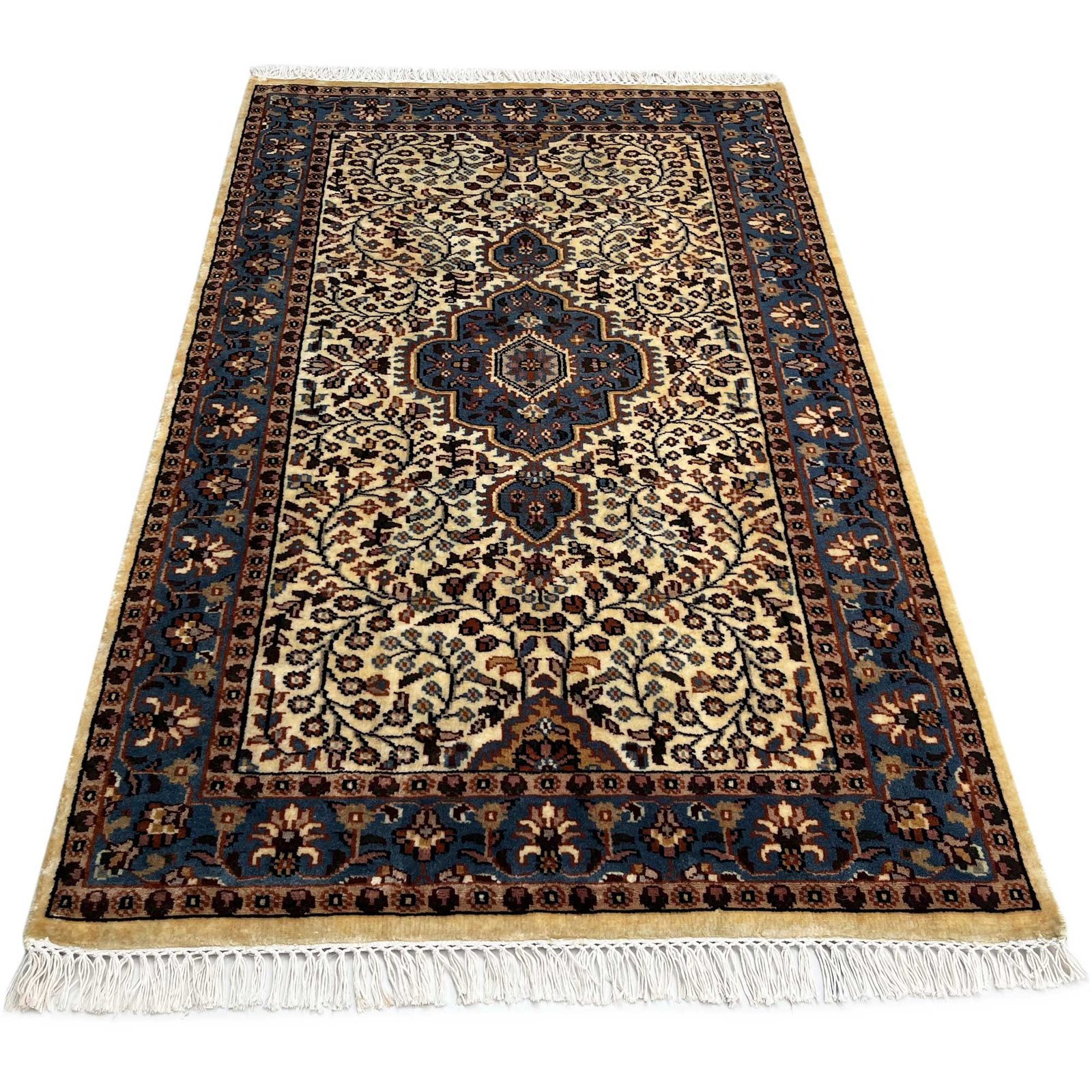 3x5 ft Hand Knotted Woolen Carpet Persian Ivory - Image 2