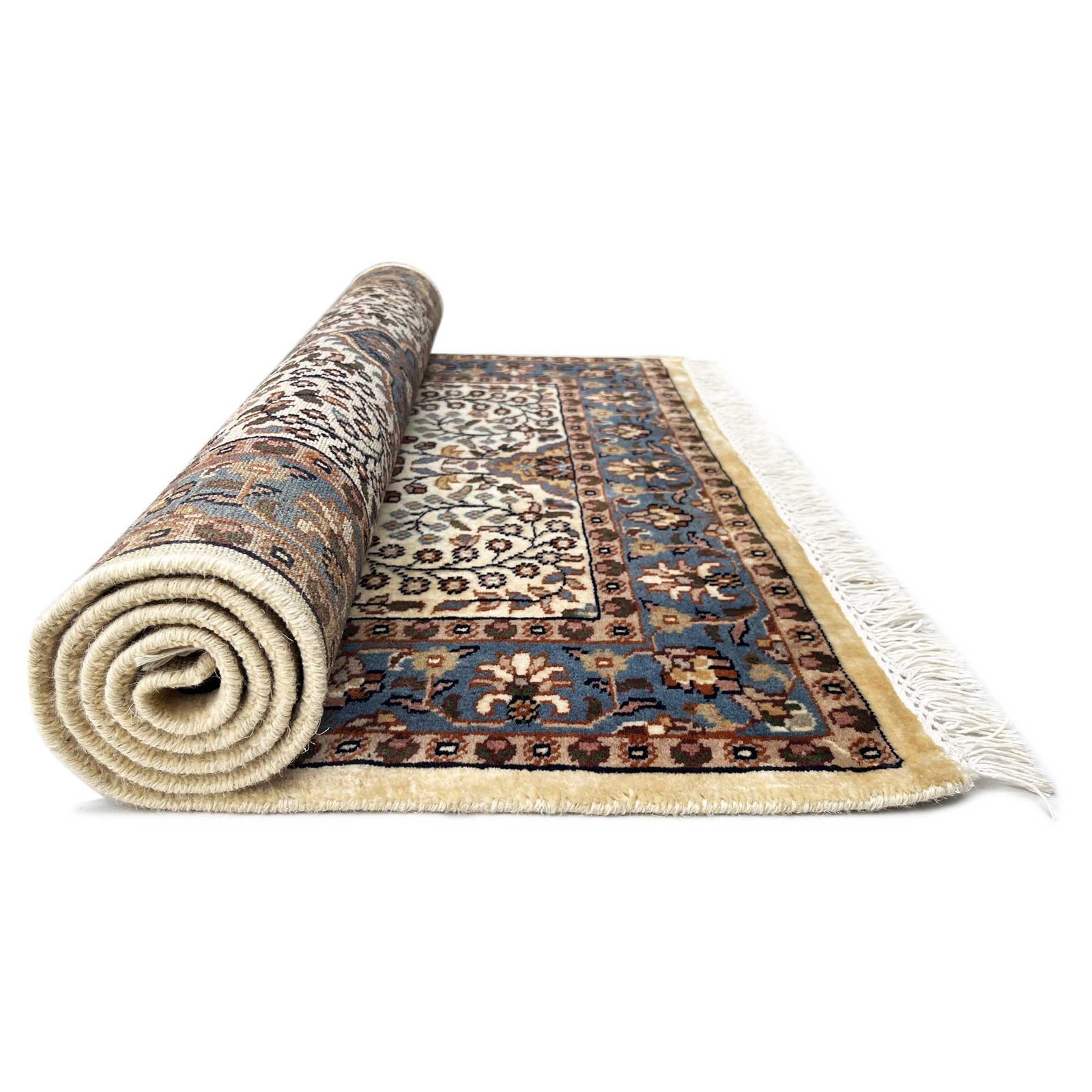 3x5 ft Hand Knotted Woolen Carpet Persian Ivory - Image 3