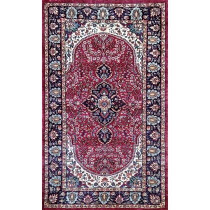 3x5 ft Maroon Hand Knotted Bamboo Silk Carpet