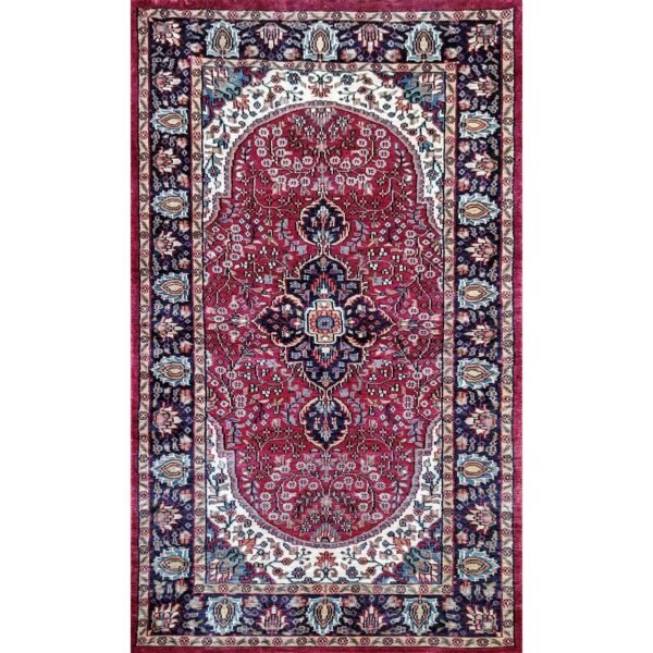 3x5 ft Maroon Hand Knotted Bamboo Silk Carpet