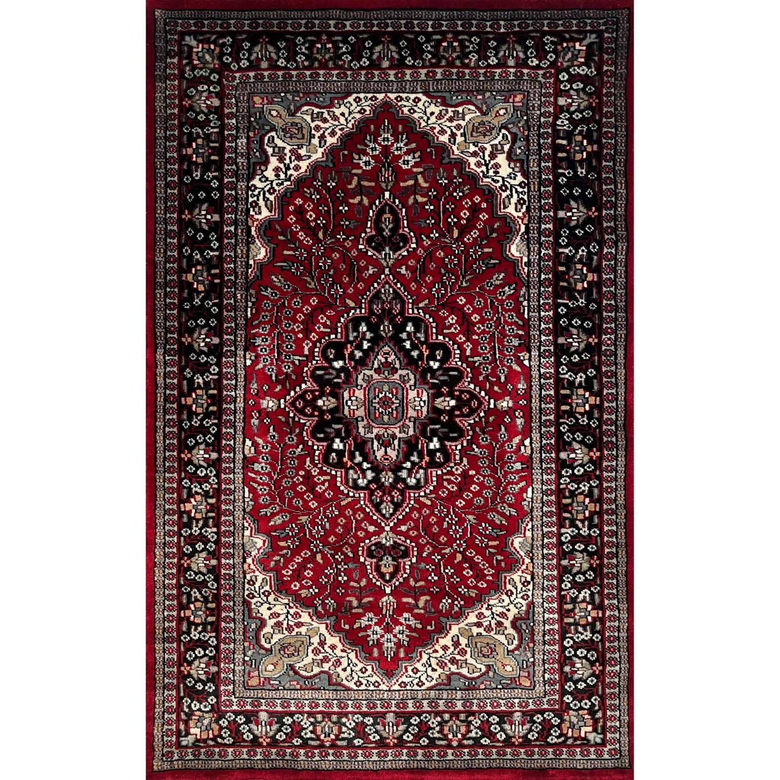3x5 ft Hand Knotted Persian Carpet Wool Maroon
