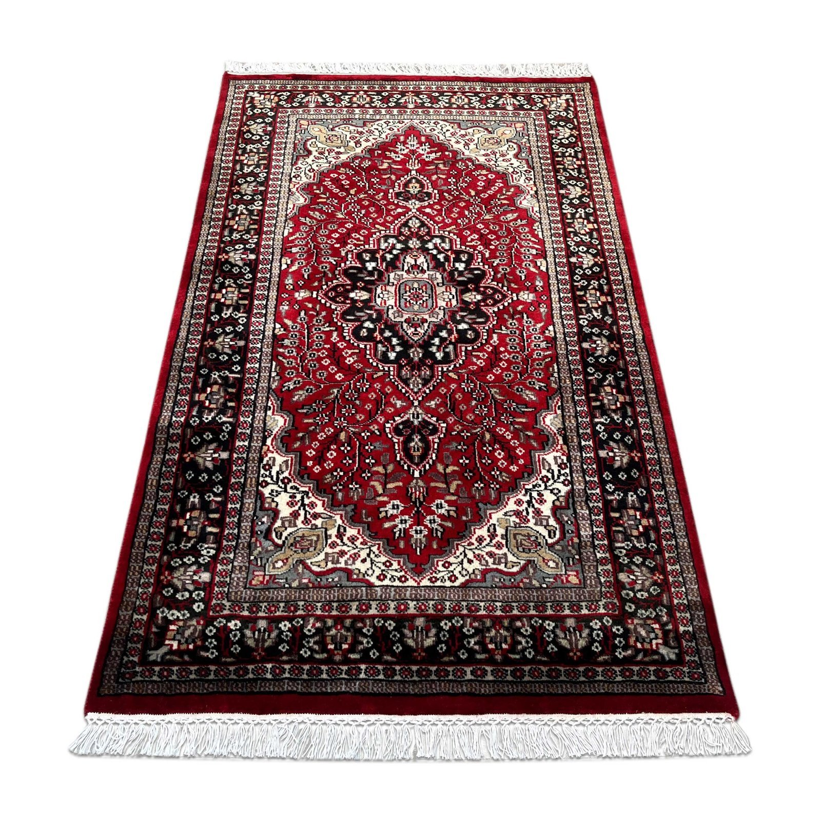 3x5 ft Hand Knotted Persian Carpet Wool Maroon - Image 7