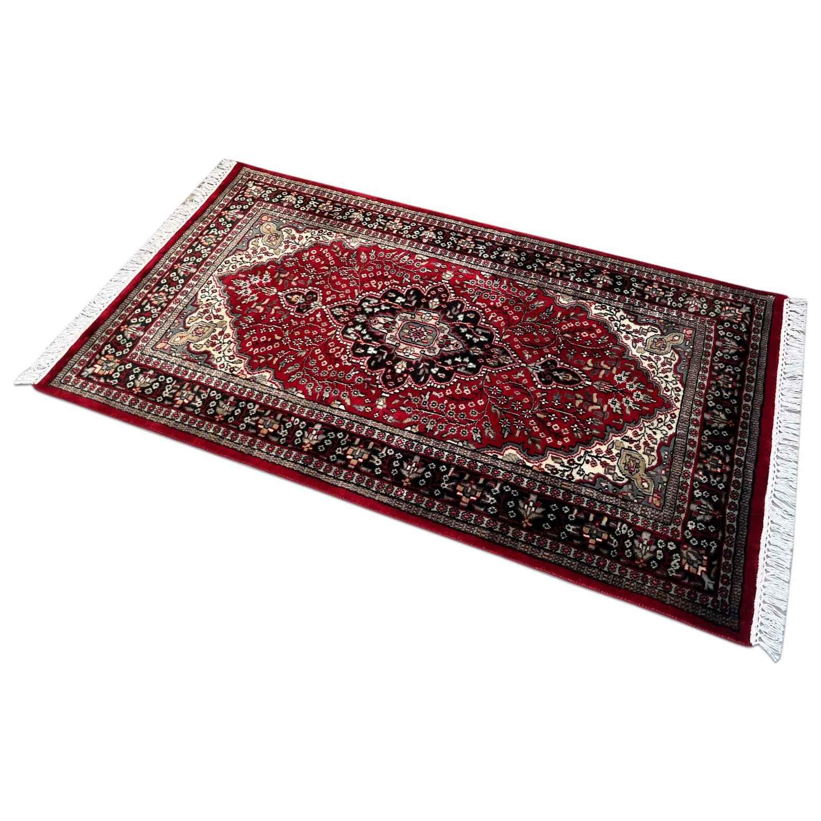 3x5 ft Hand Knotted Persian Carpet Wool Maroon - Image 4