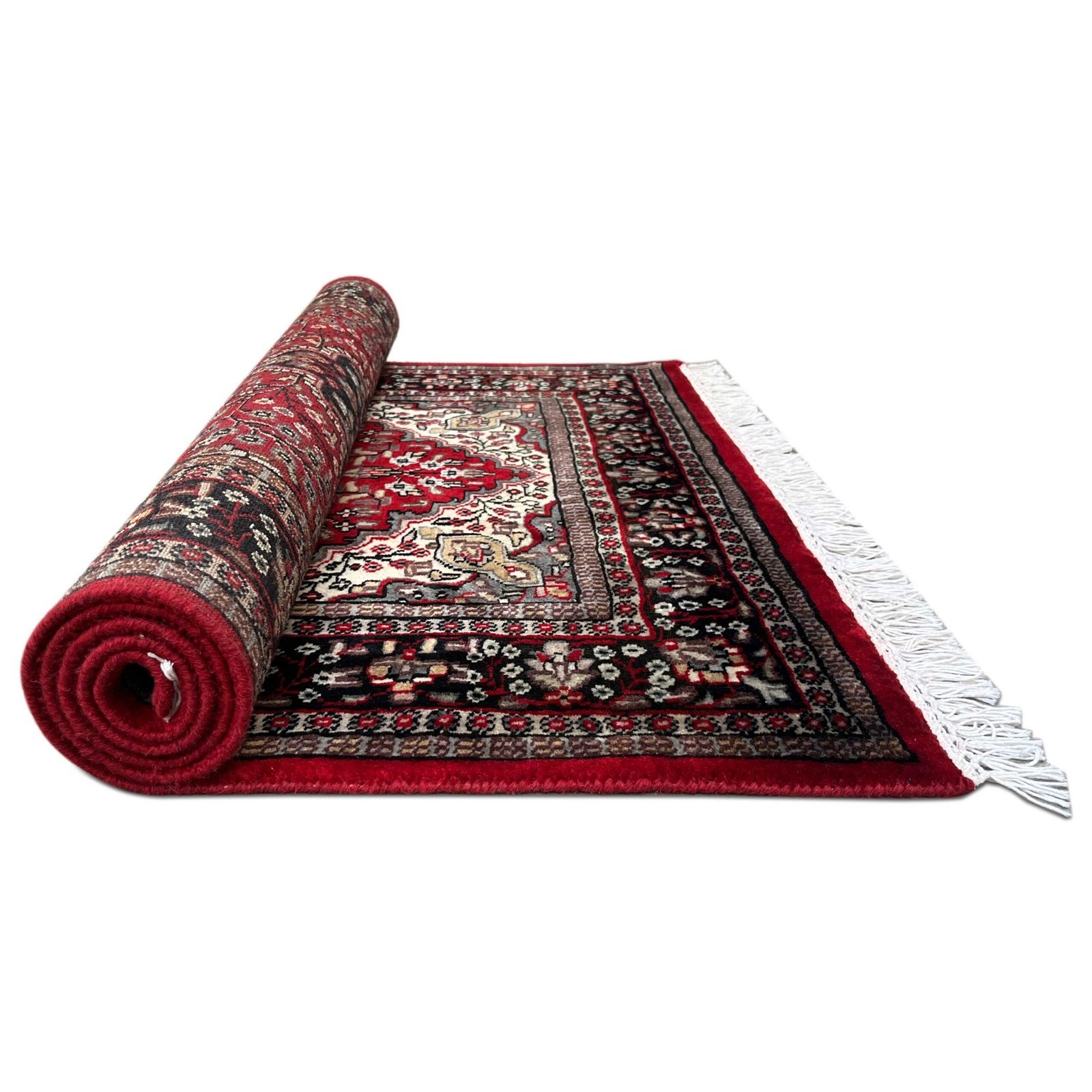 3x5 ft Hand Knotted Persian Carpet Wool Maroon - Image 3
