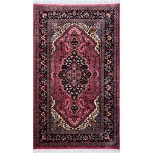 Handmade Hand Knotted Wool Area Carpet, Peach, Floral Medallion Design, 3x5 Ft