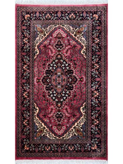 Handmade Hand Knotted Wool Area Carpet, Peach, Floral Medallion Design, 3x5 Ft