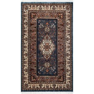 Handmade Hand Knotted Wool Area Carpet, Traditional Oriental, Bluish Gray, 3x5 ft