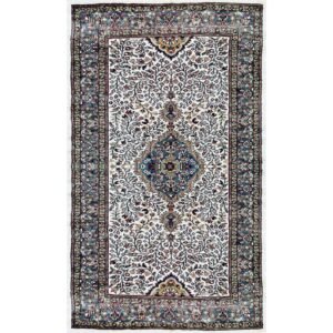 3x5 Feet Hand Knotted Bamboo Silk Carpet (White)