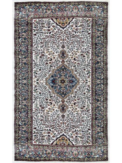 3x5 Feet Hand Knotted Bamboo Silk Carpet (White)