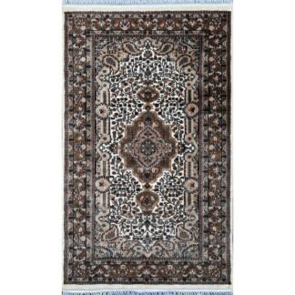 3x5 Hand Knotted Wool Carpet White Indopersian