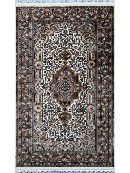 3x5 Hand Knotted Wool Carpet White Indopersian