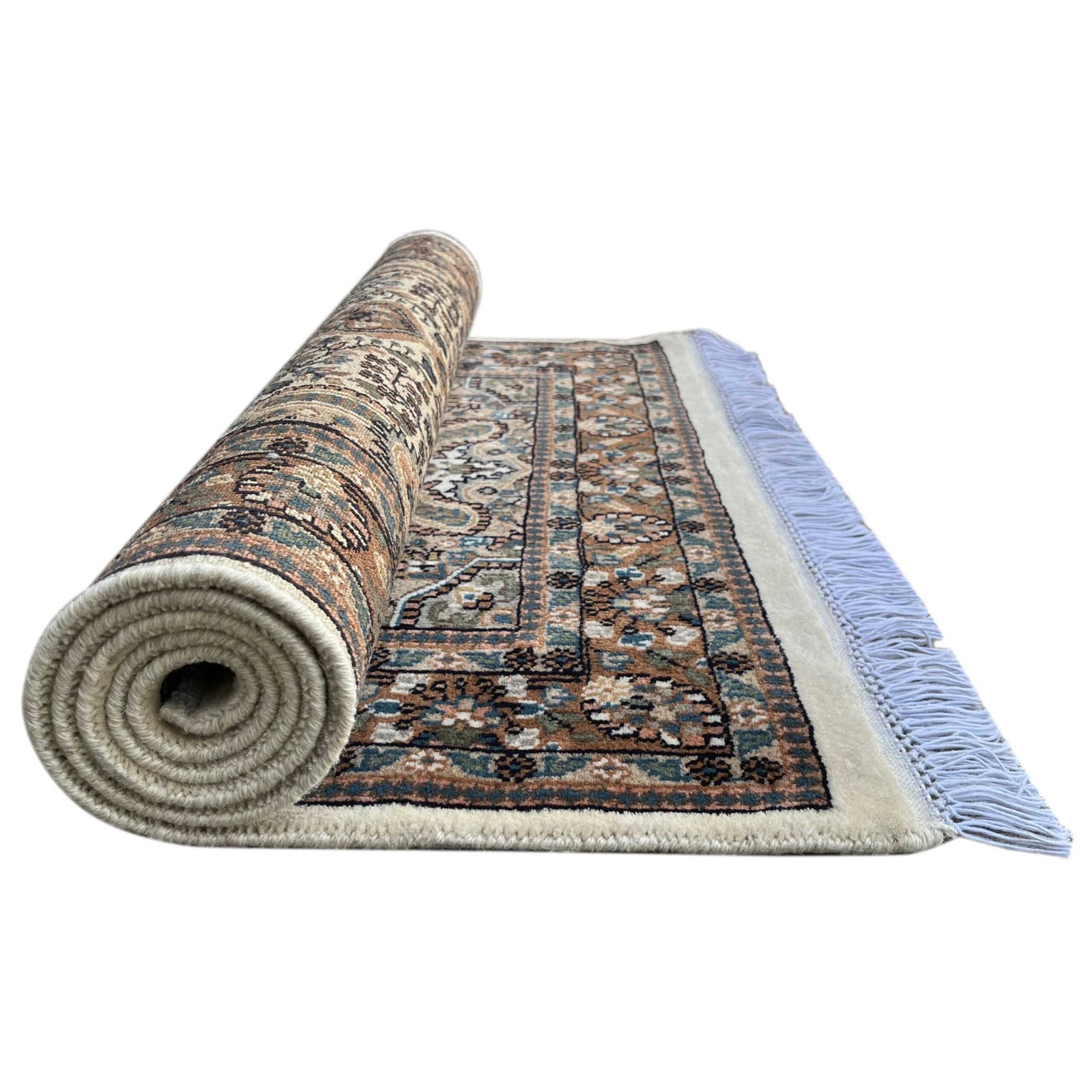 3x5 Hand Knotted Wool Carpet White Indopersian - Image 3