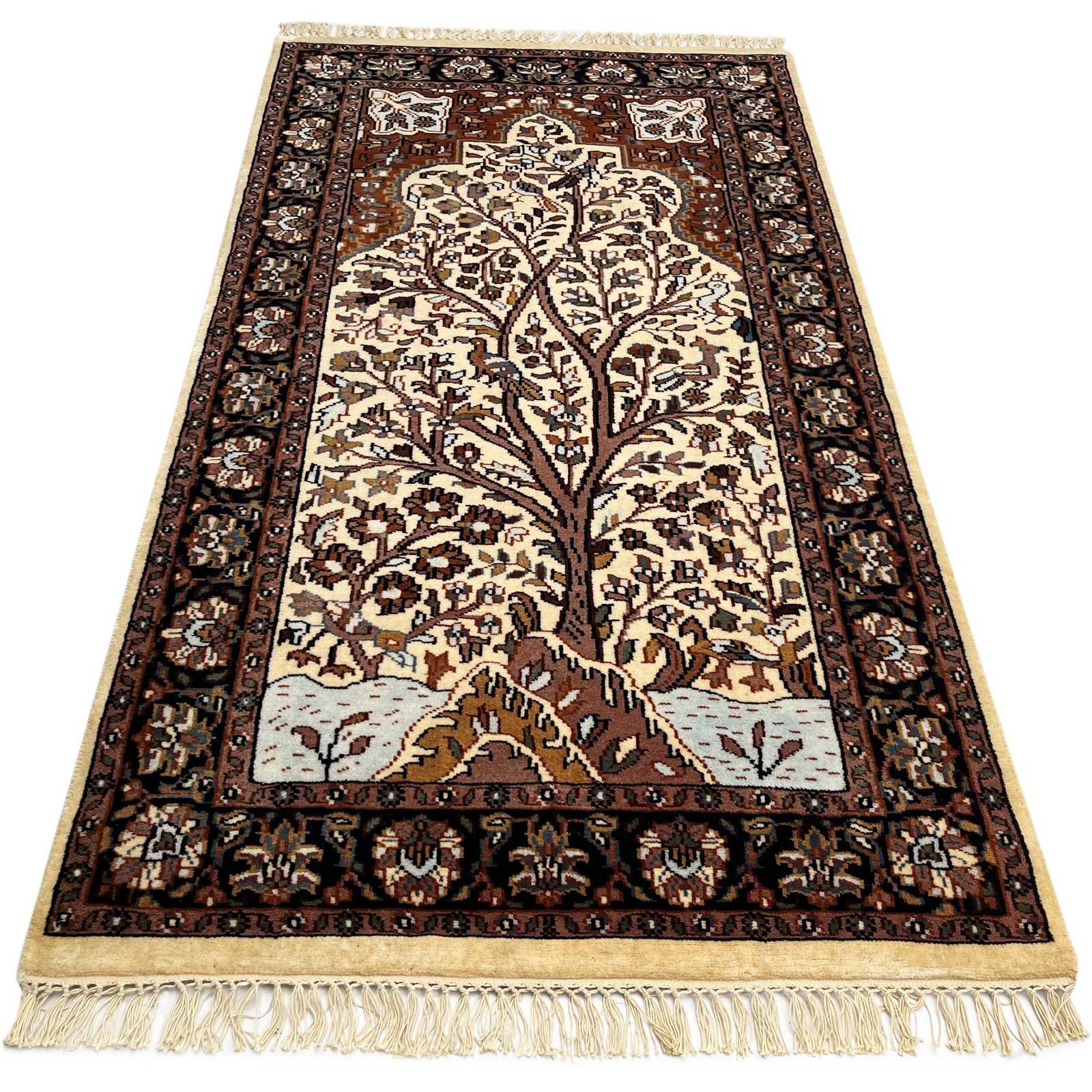 3x5 ft Hand Knotted Woolen Carpet Silwatri Ivory - Image 2