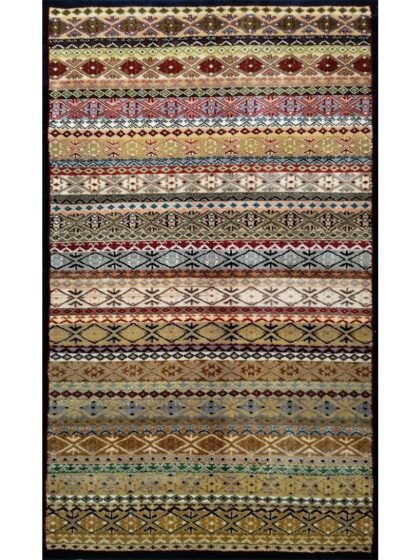 3×5 Feet Multicolor Hand Knotted Zanjeera Wool Carpet