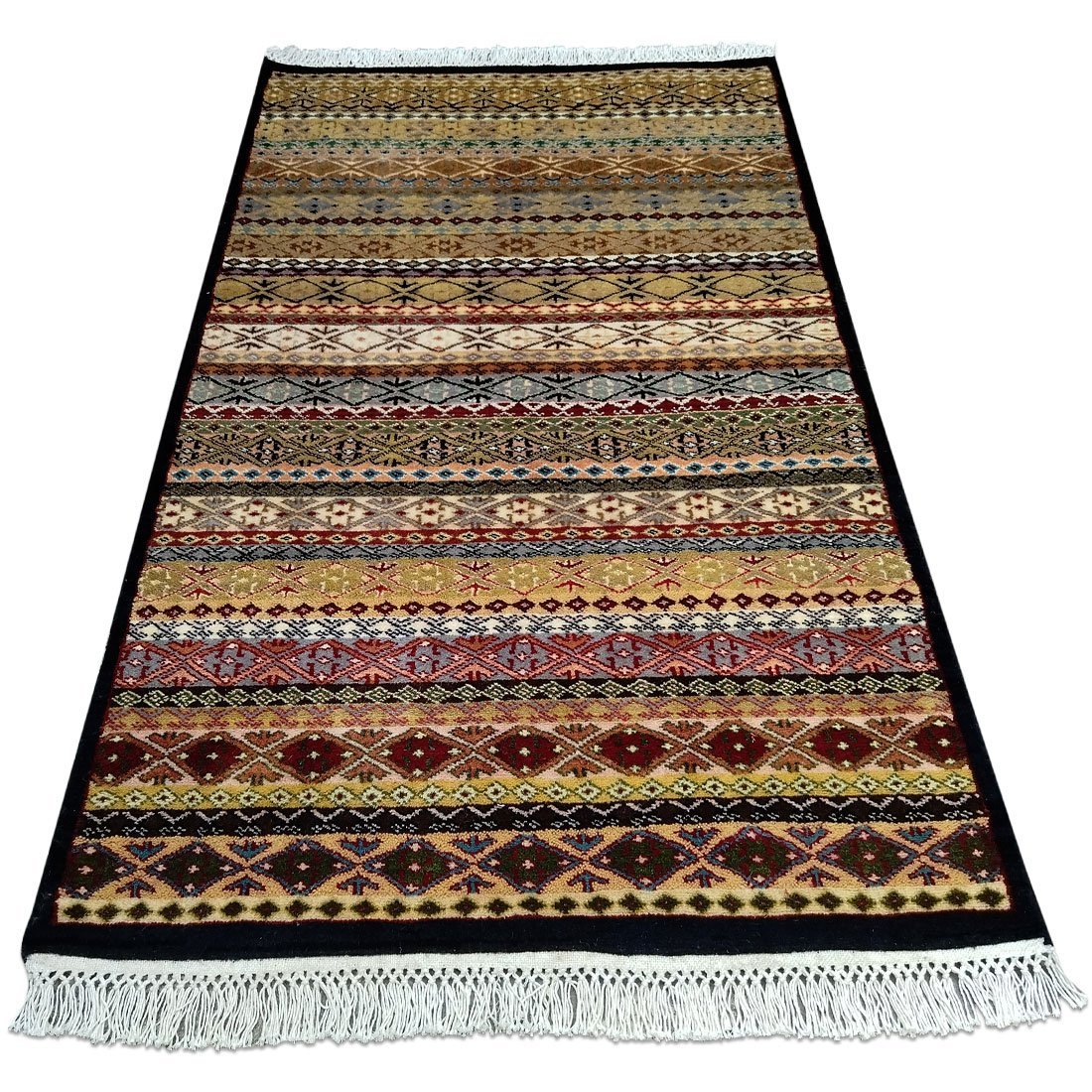 3×5 Feet Multicolor Hand Knotted Zanjeera Wool Carpet - Image 2