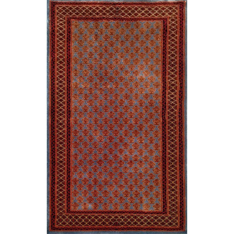 3×5 Feet Hand Knotted Lichi Wool Carpet Royal Grey