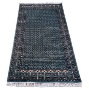 3×5 Feet Handmade Bamboo Silk Carpet Parda Blue