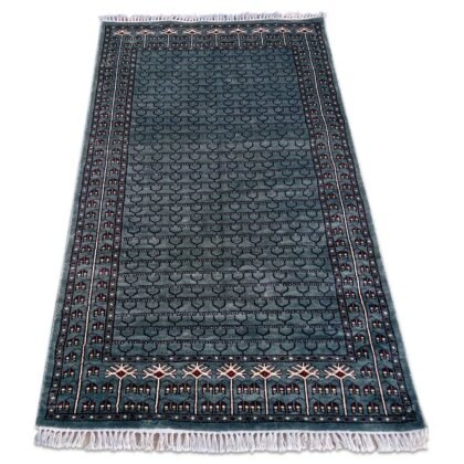 3×5 Feet Handmade Bamboo Silk Carpet Parda Blue