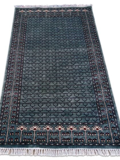 3×5 Feet Handmade Bamboo Silk Carpet Parda Blue