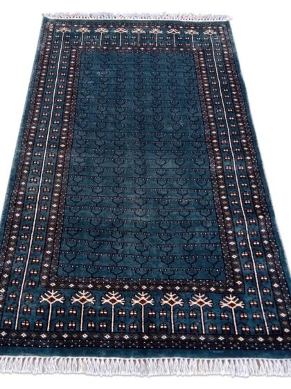 3×5 Feet Royal Grey Hand Knotted Parda Carpet