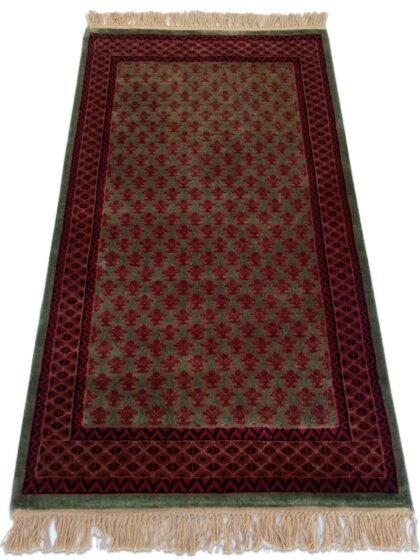 3×5 Feet Green Hand Knotted Lichi Wool Carpet
