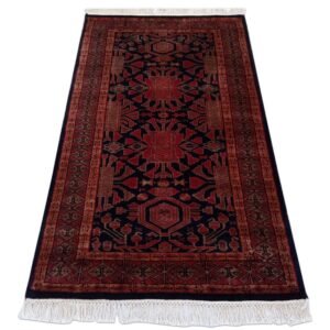 3×5 Feet Hand Knotted Kenkda Wool Carpet Black